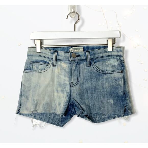 CURRENT/ELLIOTT Denim Cut-Off Shorts City Blue Jean Bleach Destroyed sz 26 - Picture 1 of 5